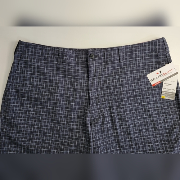 Grand Slam Performance Mens Size 40 Small-Plaid Wicking Stretch 360 Golf Shorts - Picture 2 of 13